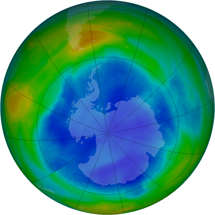 Antarctic ozone map for 08 August 2000